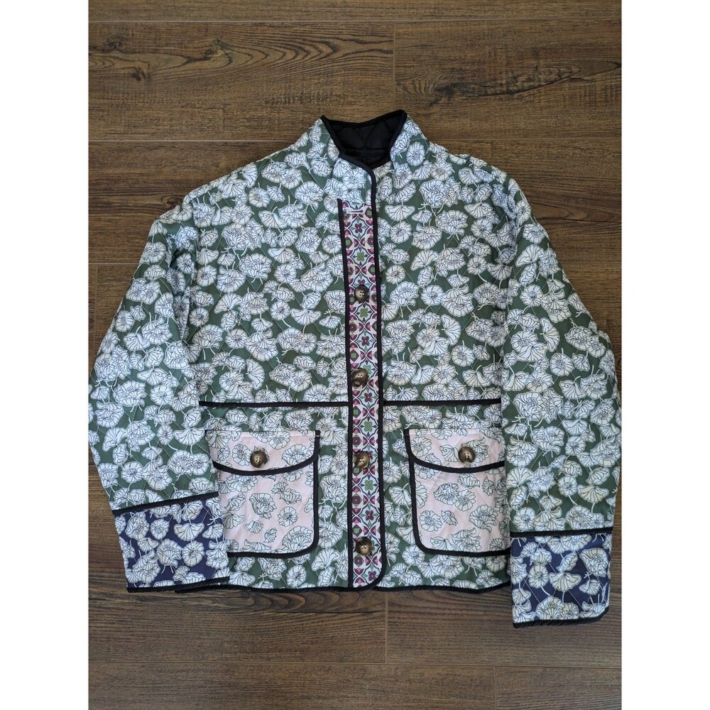 NWT Commense Boheme Flap Pockets Winter Coat Quilted Jacket Size Medium Green - Picture 3 of 8